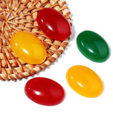 10PCS Natural Jade Cabochons 10x14/13x18/18x25mm Oval Red/Green/Yellow