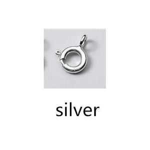 925 Sterling Silver Spring Clasp 18k Plating DIY Bracelet Necklace Loop Buckle