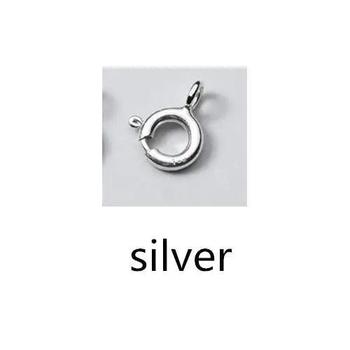 925 Sterling Silver Spring Clasp 18k Plating DIY Bracelet Necklace Loop Buckle