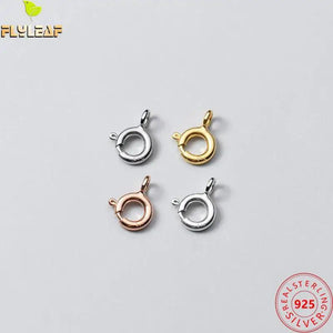 925 Sterling Silver Spring Clasp 18k Plating DIY Bracelet Necklace Loop Buckle