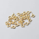 925 Sterling Silver Spring Clasp 18k Plating DIY Bracelet Necklace Loop Buckle