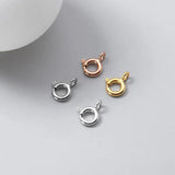925 Sterling Silver Spring Clasp 18k Plating DIY Bracelet Necklace Loop Buckle