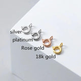925 Sterling Silver Spring Clasp 18k Plating DIY Bracelet Necklace Loop Buckle