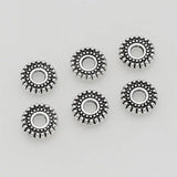 100pcs Antique Silver Gear Shape Loose Bead Spacers 6mm 7.5mm Round Beads
