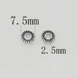 100pcs Antique Silver Gear Shape Loose Bead Spacers 6mm 7.5mm Round Beads