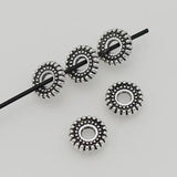 100pcs Antique Silver Gear Shape Loose Bead Spacers 6mm 7.5mm Round Beads
