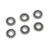 100pcs Antique Silver Gear Shape Loose Bead Spacers 6mm 7.5mm Round Beads