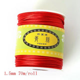 70M 1.5mm Nylon Cord Satin Braided String in 21 Colors