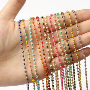 1 Meter Gold Wire Wrapped Rosary Chain Beads for Jewelry Making
