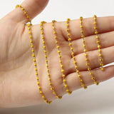 1 Meter Gold Wire Wrapped Rosary Chain Beads for Jewelry Making