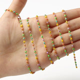 1 Meter Gold Wire Wrapped Rosary Chain Beads for Jewelry Making