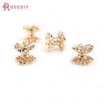 10PCS 5x6MM Brass Flower Beads Caps for Jewelry Making