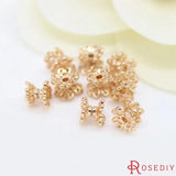 10PCS 5x6MM Brass Flower Beads Caps for Jewelry Making