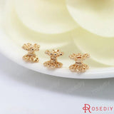 10PCS 5x6MM Brass Flower Beads Caps for Jewelry Making