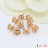 10PCS 5x6MM Brass Flower Beads Caps for Jewelry Making