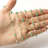 Stainless Steel Chain Stone Beads for DIY Jewelry Making