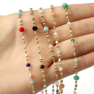 Stainless Steel Chain Stone Beads for DIY Jewelry Making