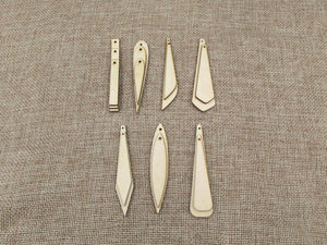 Unfinished Wood Tiny Geometric Earring Pendant DIY Kit