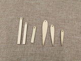 Unfinished Wood Tiny Geometric Earring Pendant DIY Kit