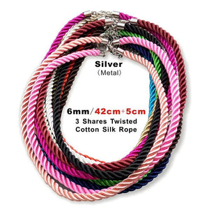 3 pcs/lot 6mm 3 Shares Rope Chain Cord Necklace DIY Necklaces & Pendant Charms
