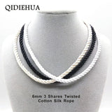 3 pcs/lot 6mm 3 Shares Rope Chain Cord Necklace DIY Necklaces & Pendant Charms