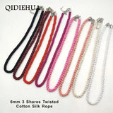 3 pcs/lot 6mm 3 Shares Rope Chain Cord Necklace DIY Necklaces & Pendant Charms