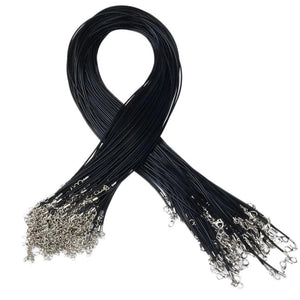 20pcs 1.5mm Wax Cord Necklace 55cm+5cm Extender DIY Jewelry Findings