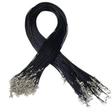 20pcs 1.5mm Wax Cord Necklace 55cm+5cm Extender DIY Jewelry Findings