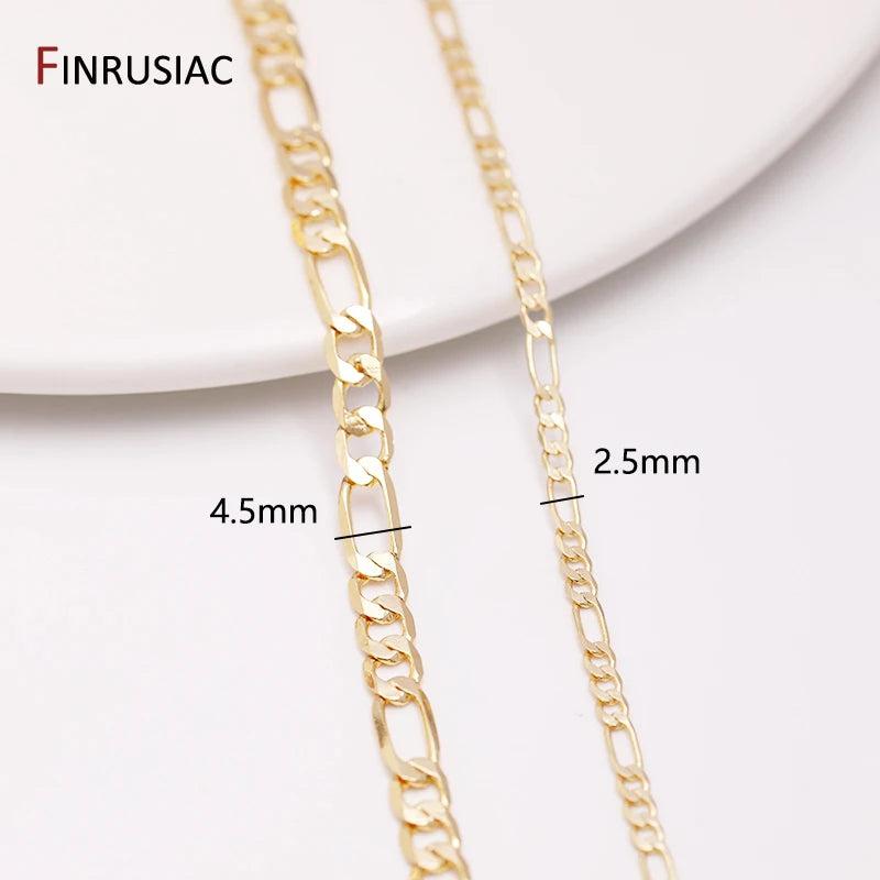 14K Plated Copper Metal Cable Chain for Jewelry Making DIY Necklace Bracelet