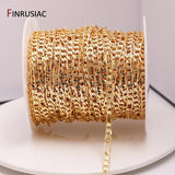 14K Plated Copper Metal Cable Chain for Jewelry Making DIY Necklace Bracelet