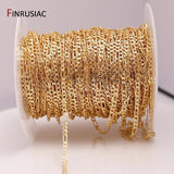 14K Plated Copper Metal Cable Chain for Jewelry Making DIY Necklace Bracelet