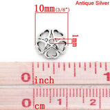 Flower Bead Caps Silver Color 100PCs
