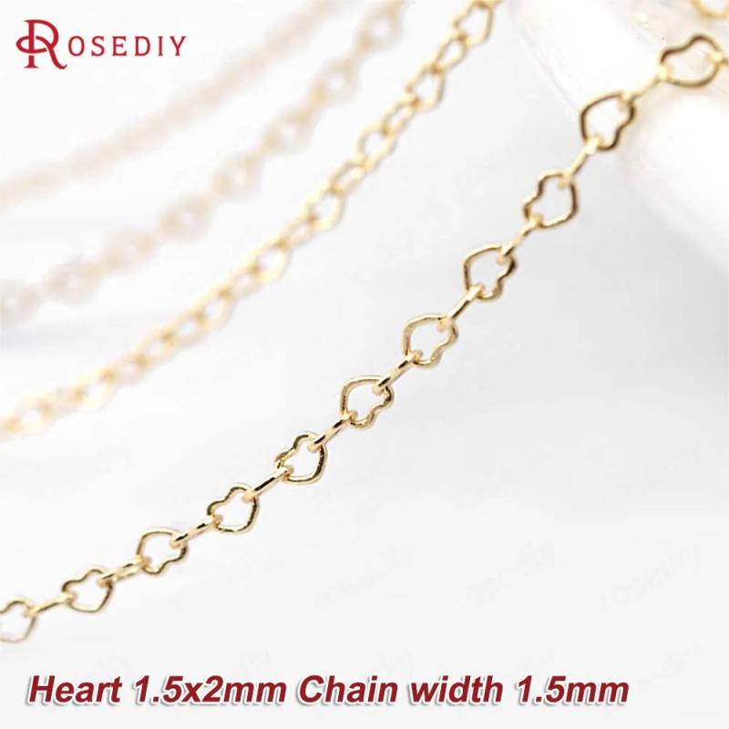 Champagne Brass Heart Shape Necklace Chains High Jewelry Accessories