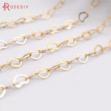 Champagne Brass Heart Shape Necklace Chains High Jewelry Accessories