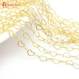 Champagne Brass Heart Shape Necklace Chains High Jewelry Accessories