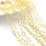 Champagne Brass Heart Shape Necklace Chains High Jewelry Accessories