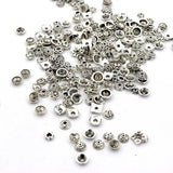 200pcs Antique Silver Bead Caps Mixed Sizes DIY Jewelry Accessories