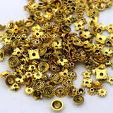 200pcs Antique Silver Bead Caps Mixed Sizes DIY Jewelry Accessories