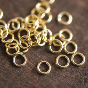 100pcs Real Plated Brass Open Jump Rings, 3-8mm by 0.7-0.8mm