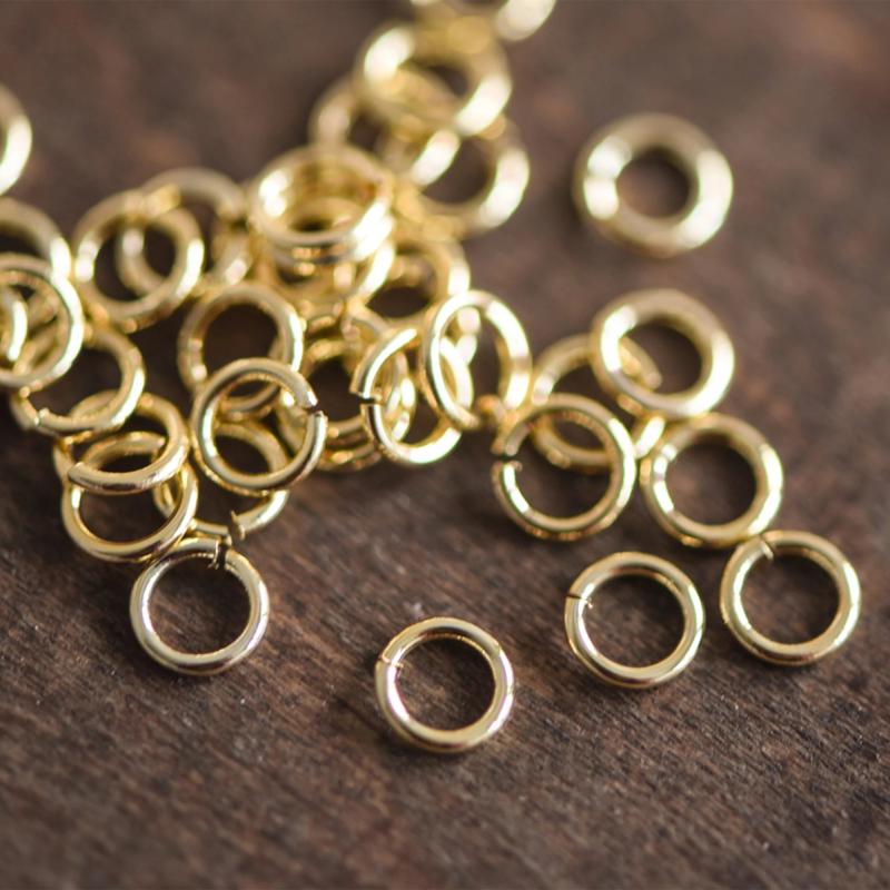 100pcs Real Plated Brass Open Jump Rings, 3-8mm by 0.7-0.8mm