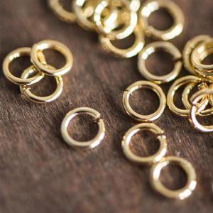100pcs Real Plated Brass Open Jump Rings, 3-8mm by 0.7-0.8mm