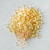 100pcs Real Plated Brass Open Jump Rings, 3-8mm by 0.7-0.8mm