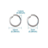 1000pcs 304 Stainless Steel Jump Rings Metal Jewelry Findings DIY Supplies