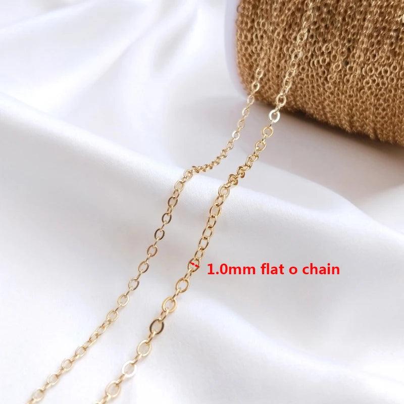 14K Real Plated Thin Necklace Chain No Fade Copper Cable Chain Bulk