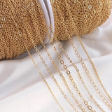 14K Real Plated Thin Necklace Chain No Fade Copper Cable Chain Bulk