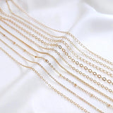 14K Real Plated Thin Necklace Chain No Fade Copper Cable Chain Bulk