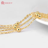 5M Width 2MM/4MM Bead Antique Bronze Copper Oval Link Necklace Chains