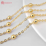 5M Width 2MM/4MM Bead Antique Bronze Copper Oval Link Necklace Chains