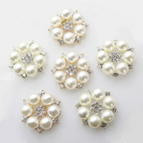 10pcs 25mm Flower Pearl Oval Rhinestone Wedding Invitations DIY Jewelry