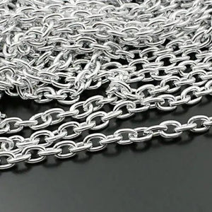 2M 10*7MM Aluminum Oval Chain Necklace DIY Jewelry Findings